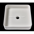 White Modern solid surface washbasin for hotel